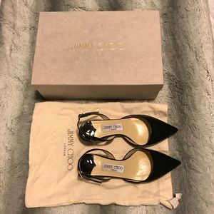 Jimmy Choo Tide Patent Slingback Kitten Heels